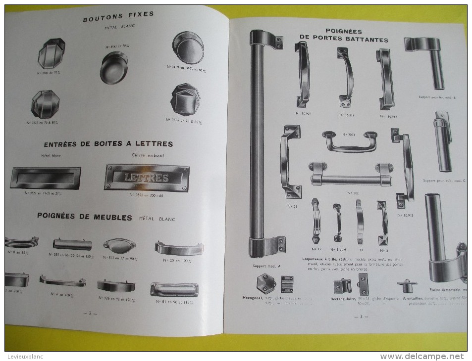 Catalogue De Quincaillerie De Bâtiment/PICARDparis//Ch Bernard/Feuquiére -en-Vimeu/Somme/1951   CAT130 - Catalogi