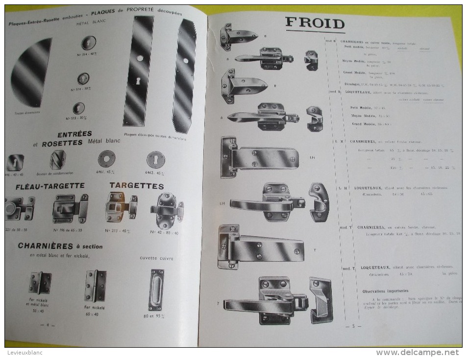 Catalogue De Quincaillerie De Bâtiment/PICARDparis//Ch Bernard/Feuquiére -en-Vimeu/Somme/1951   CAT130 - Kataloge