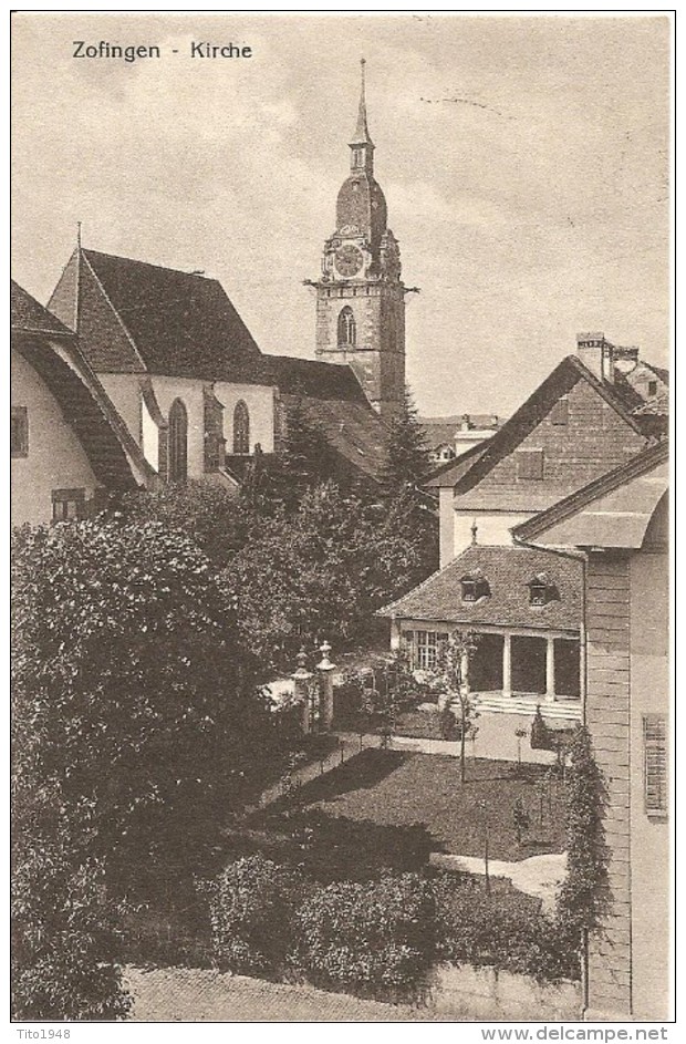 Schweiz, 1909,  Zofingen, Stadtkirche, Stadtgarten, Seltene Ansichtnach Cornaux, Siehe Scans! - Cornaux