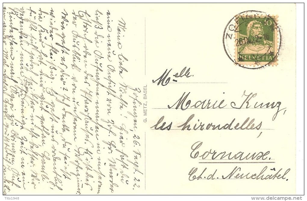 Schweiz, 1909,  Zofingen, Stadtkirche, Stadtgarten, Seltene Ansichtnach Cornaux, Siehe Scans! - Cornaux