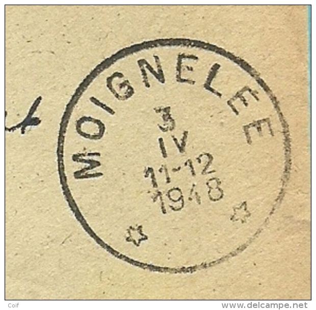 724T Op Brief Aangetekend Met Sterstempel (Relais) * MOIGNELEE * - 1946 -10%