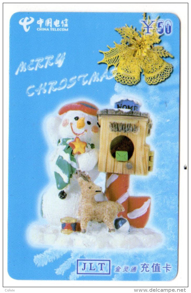 CHINE CARTE A CODE JLT BONHOMME De NEIGE MERRY CHRISTMAS - Noel