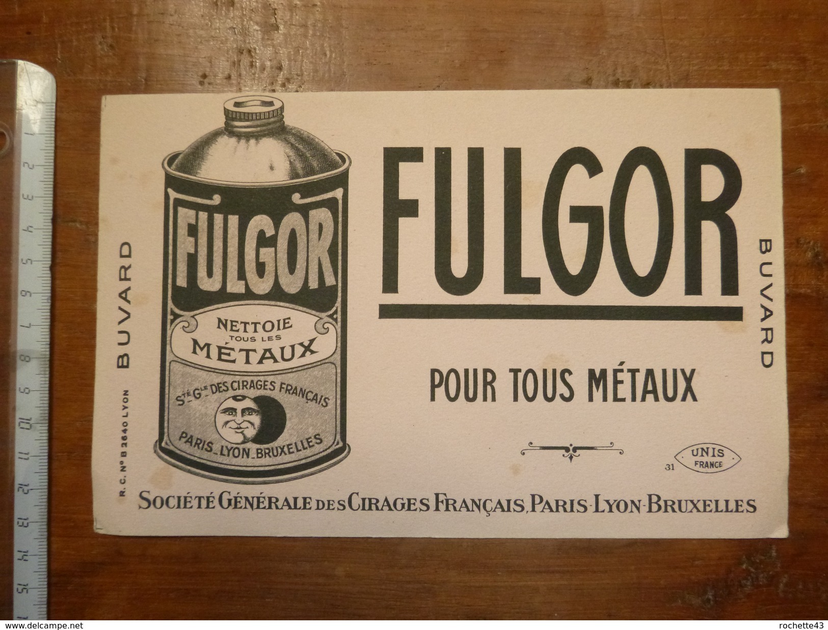 Buvard Fulgor Pour Métaux - Société Générale Des Cirages Français - F