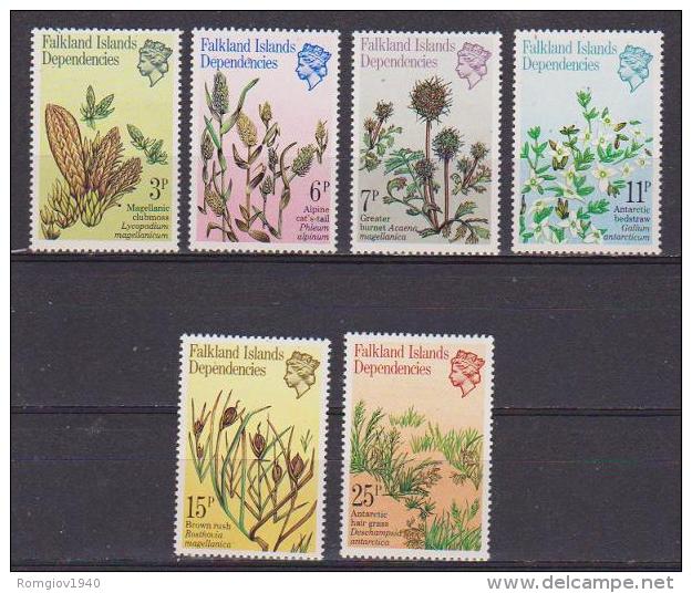 COLONIE INGLESI 1981 SOUTH GEORGIA FALKLAND  DEPENDENCIES  FIORI YVERT. 92-97 MNH XF - Georgia Del Sud