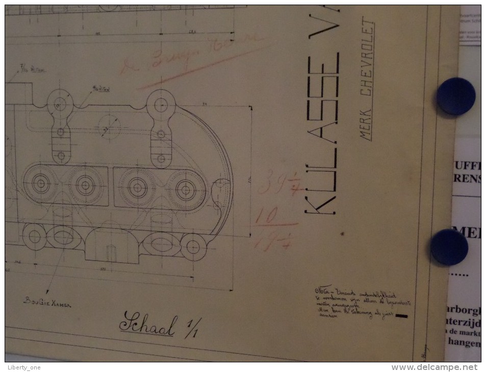 KULASSE van AUTO Merk CHEVROLET 4 Cilinder - Schaal 1/1 ( De Bruyn Henri ) Anno 19?? ( Zie foto's voor detail ) !