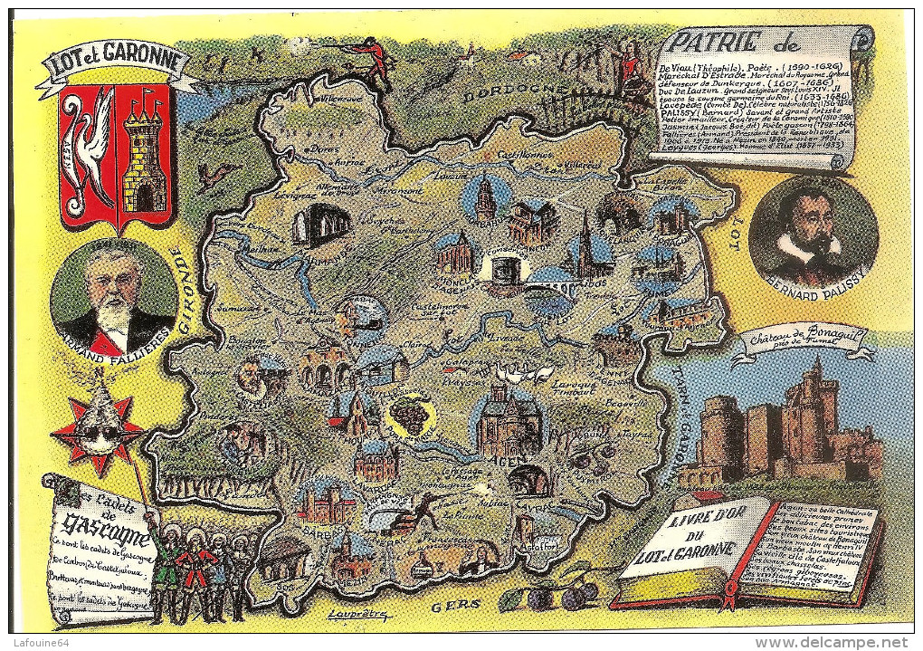 47 - LOT Et GARONNE - Contour Du Département - Autres & Non Classés