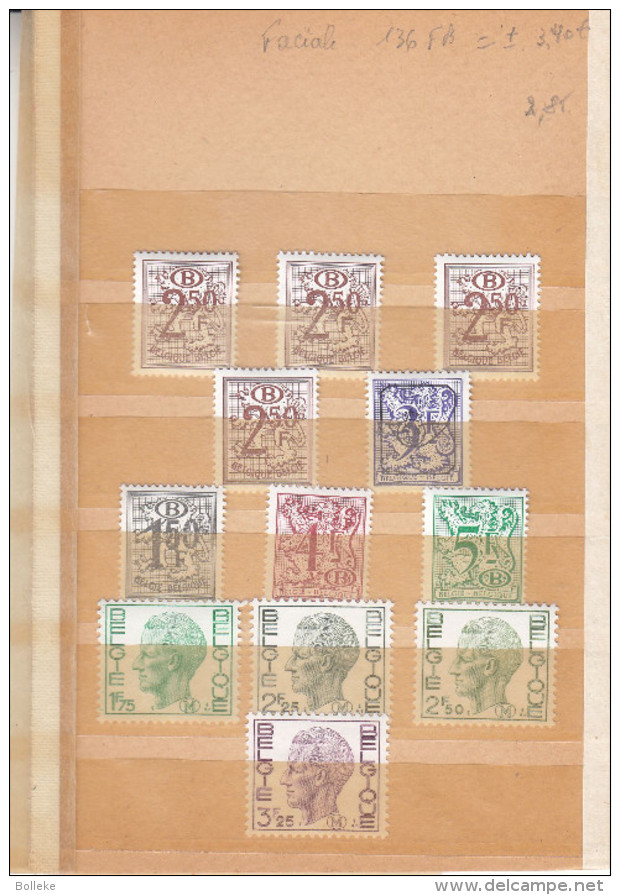 Belgique - Timbres Service Et Militaire ** - MNH - Valeur 136 FB = 3,40 € - Other & Unclassified