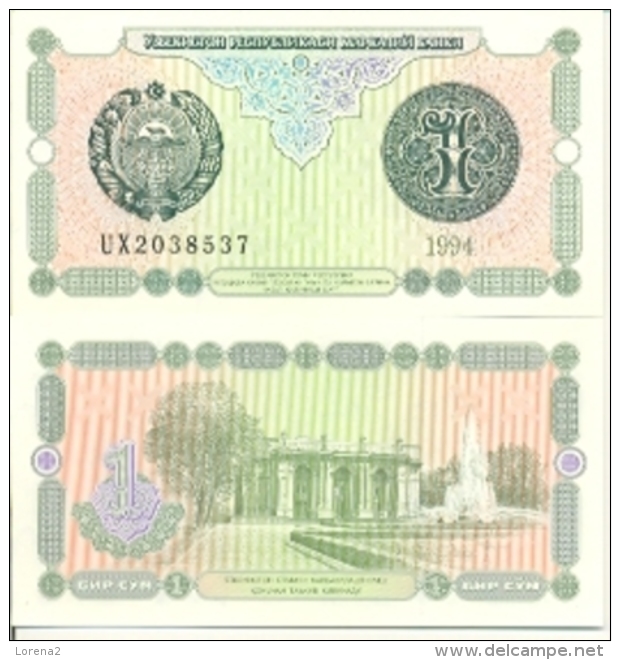 6-938. Billete Uzbekistan. P-73. 1 Sum 1994 - Uzbekistan