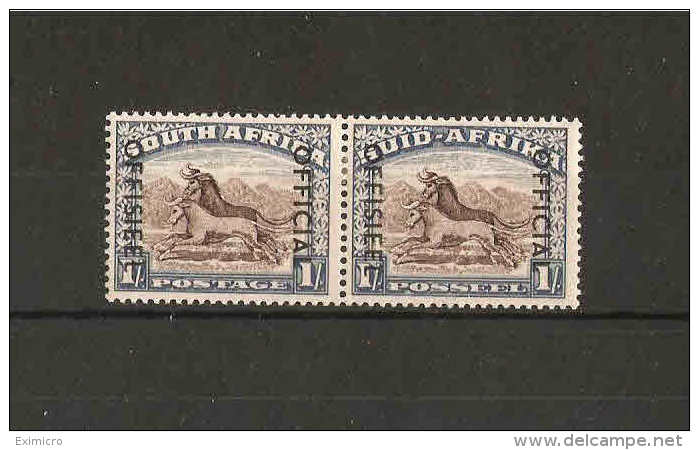 SOUTH AFRICA 1953  1s OFFICIAL SG O47a BLACKISH BROWN AND ULTRAMARINE MOUNTED MINT Cat £170 - Service