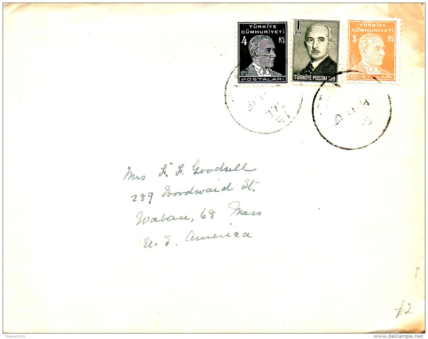 TURQUIE. N°808A & 809 Sur Enveloppe Ayant Circulé. Atatürk. - Lettres & Documents