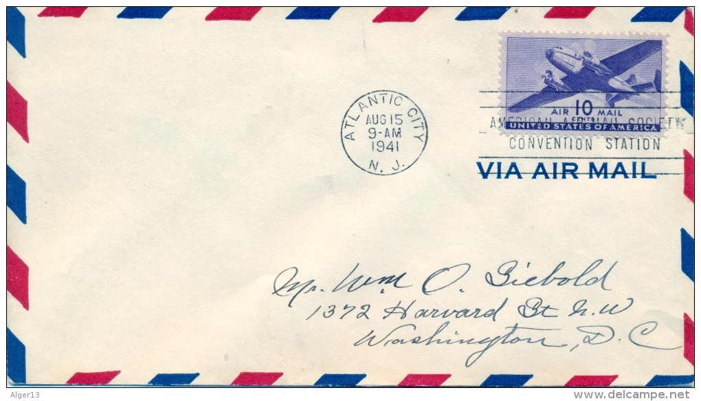 Enveloppe Timbrée 1941 ATLANTIC CITY - Used Stamps