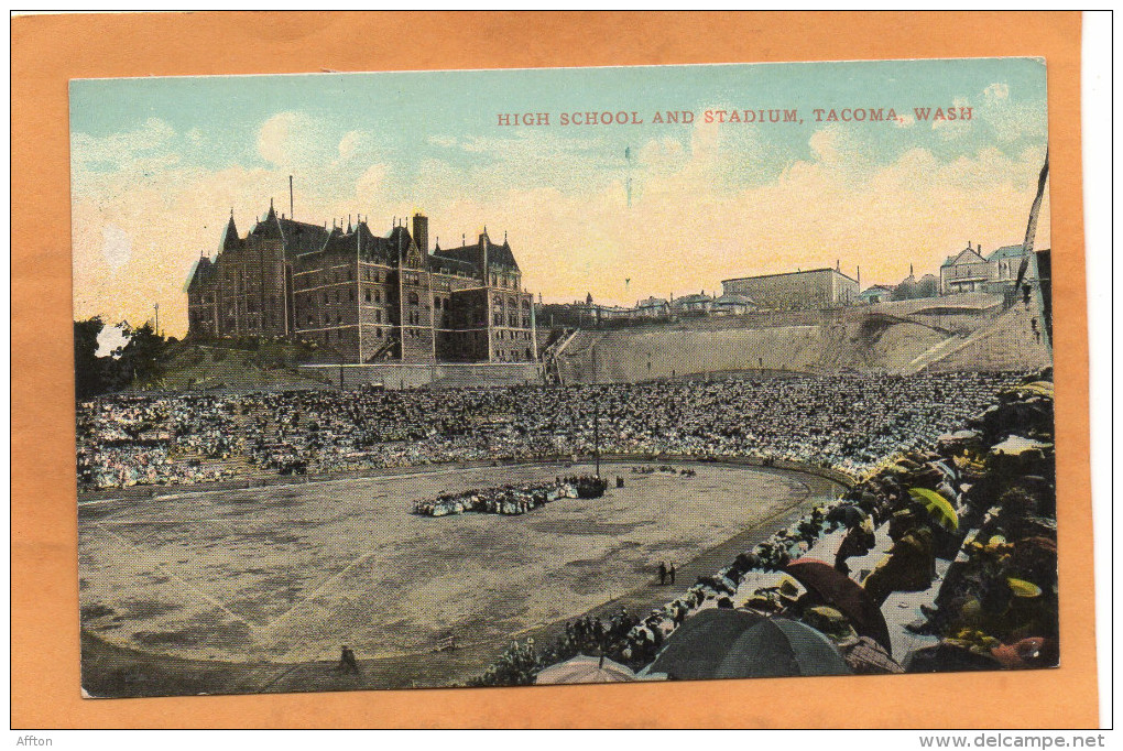 Tacoma WA High School & Stadium 1905 Postcard - Tacoma