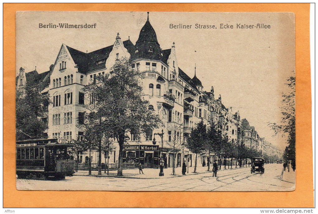 Berlin Wilmersdorf Berliner Str Ecke Kaiser Allee Tram 1923 Infla Postcard - Wilmersdorf