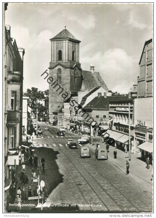 Berlin - Spandau - Carl-Schurz-Straße - Nikolai-Kirche - Foto-Ansichtskarte - Spandau