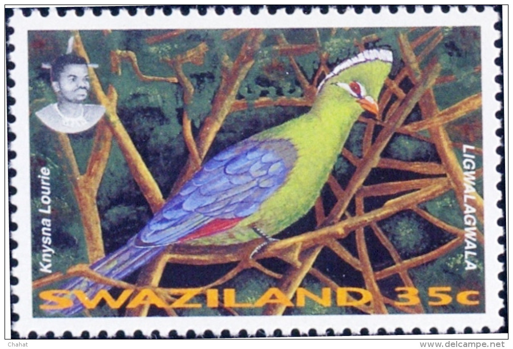 BIRDS-TOURACOS-LORIKEETS-SET OF 4-SWAZILAND-1995-SCARCE-MNH-B9-598 - Coucous, Touracos