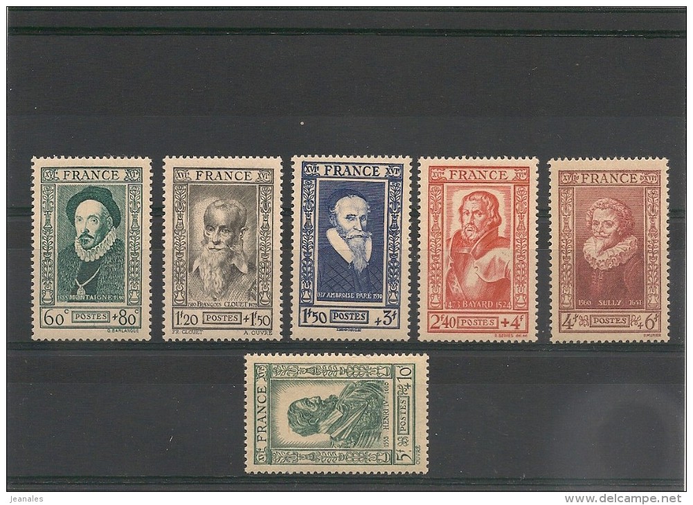 FRANCE  1943 N° Y&T :587/592** LUXE - Unused Stamps