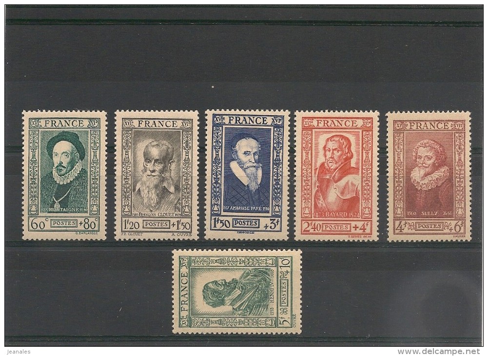 FRANCE  1943 N° Y&T :587/592** LUXE - Nuevos