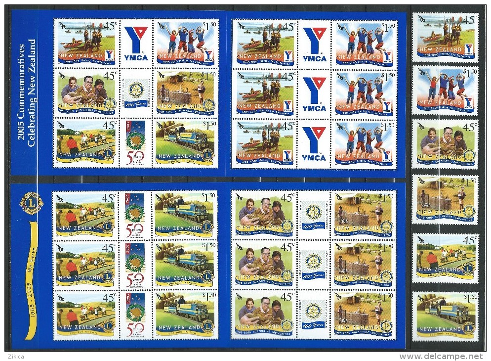 New Zealand 2005.Celebrating.International Organizations.Lions.Rotary.YMCA.4 S/S And Stamps. MNH. - Ungebraucht