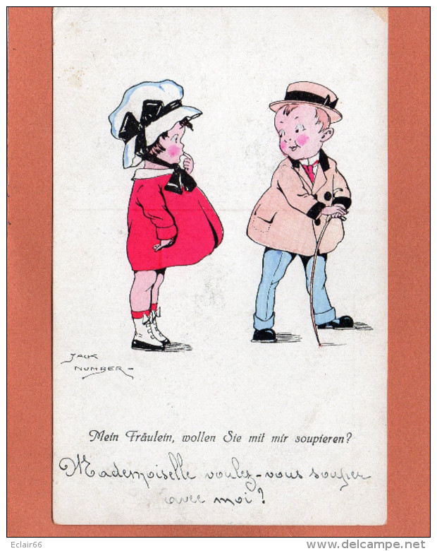 JACK NUMBER HUMOUR ENFANT ** ARTIST SIGNED NUMERO (3) CPA Année 1921CPA ILLUSTRATEUR - Number, Jack