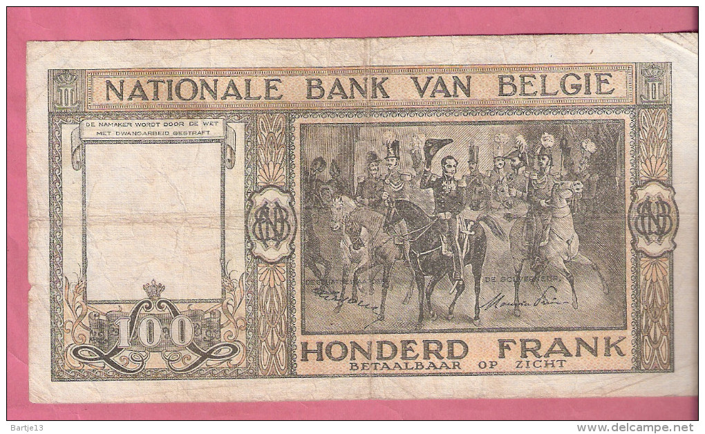 BELGIE 100 FRANCS 17-10-1919 P78 - 100 Francs