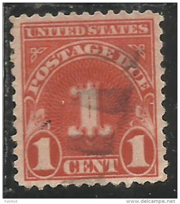 UNITED STATES STATI UNITI USA 1930 POSTAGE DUE SEGNATASSE TASSE CENT. 1 1c USATO USED OBLITERE´ - Portomarken