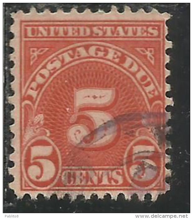 UNITED STATES STATI UNITI USA 1930 POSTAGE DUE SEGNATASSE TASSE CENT. 5 5c USATO USED OBLITERE´ - Taxe Sur Le Port