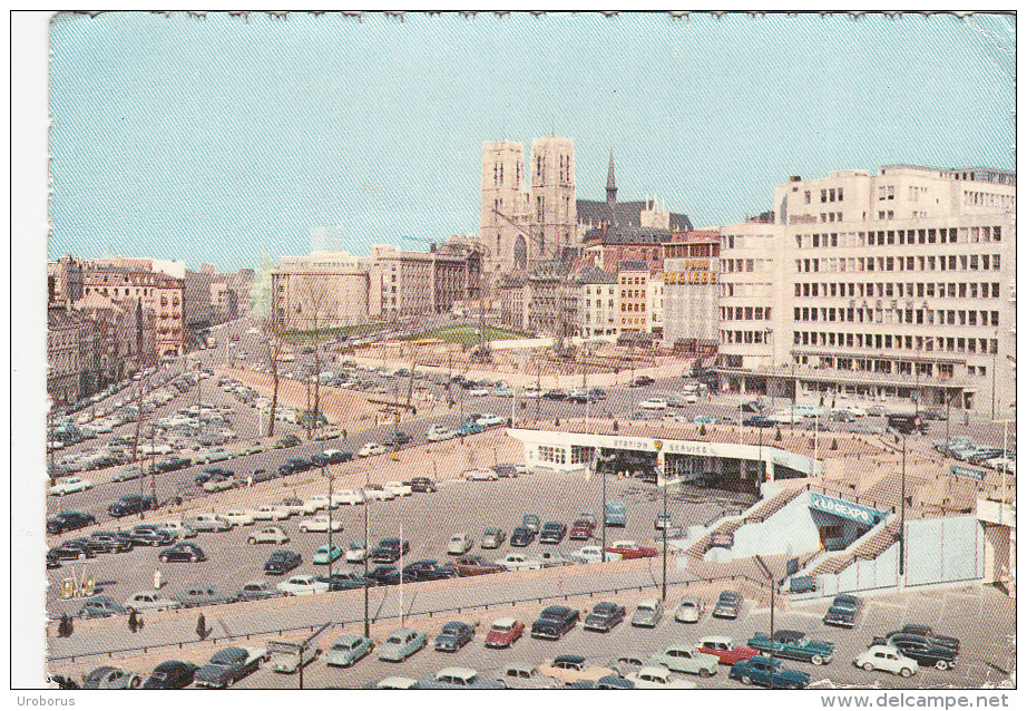 BELGIUM - Bruxelles 1960's - Banque Nationale - Collegiale Sainte Gudule - Air-terminus Sabena - Lanen, Boulevards