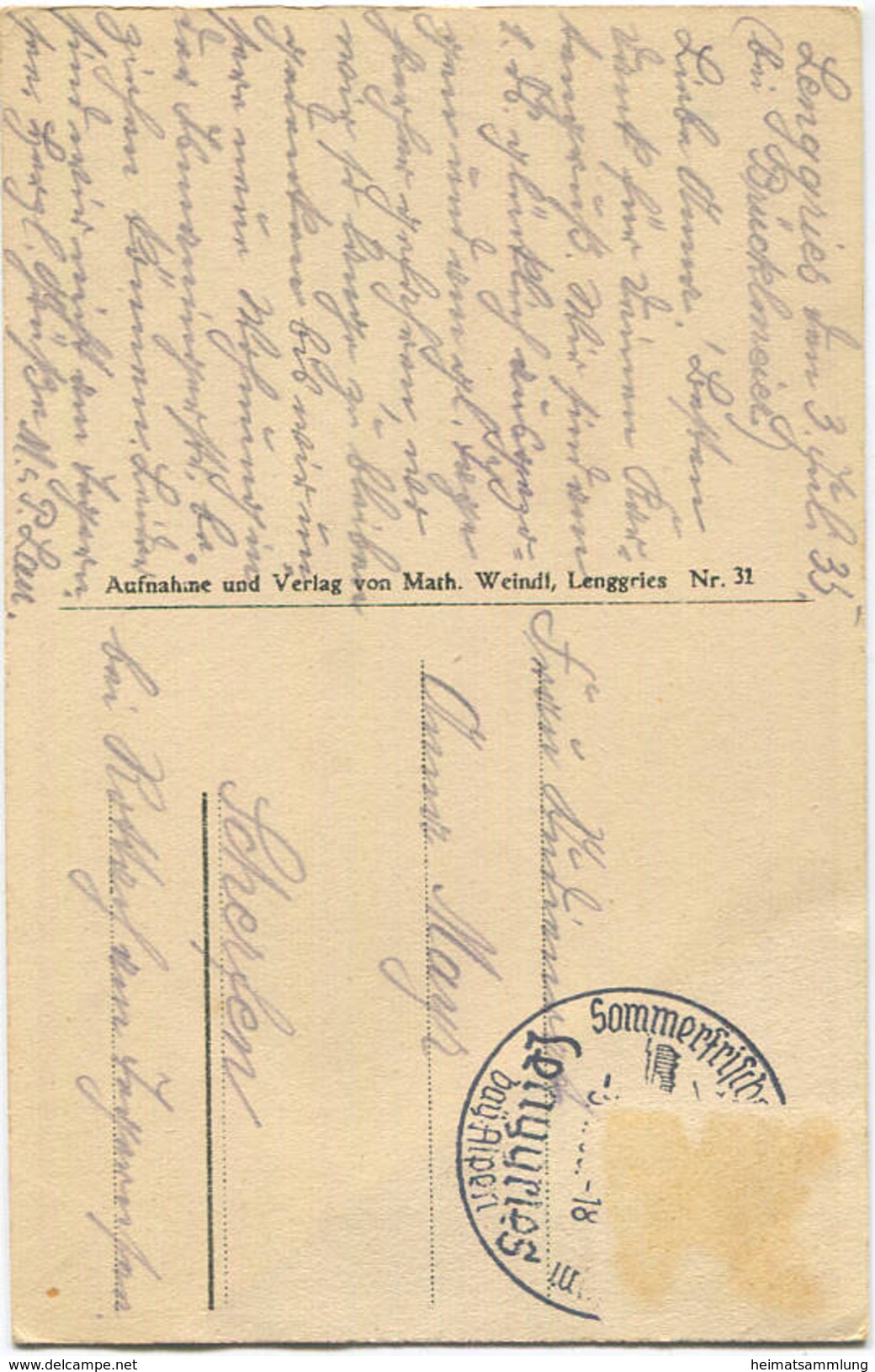 Lenggries - Leonhardikapelle - Verlag Math. Weindl Lenggries Gel. 1935 - Lenggries