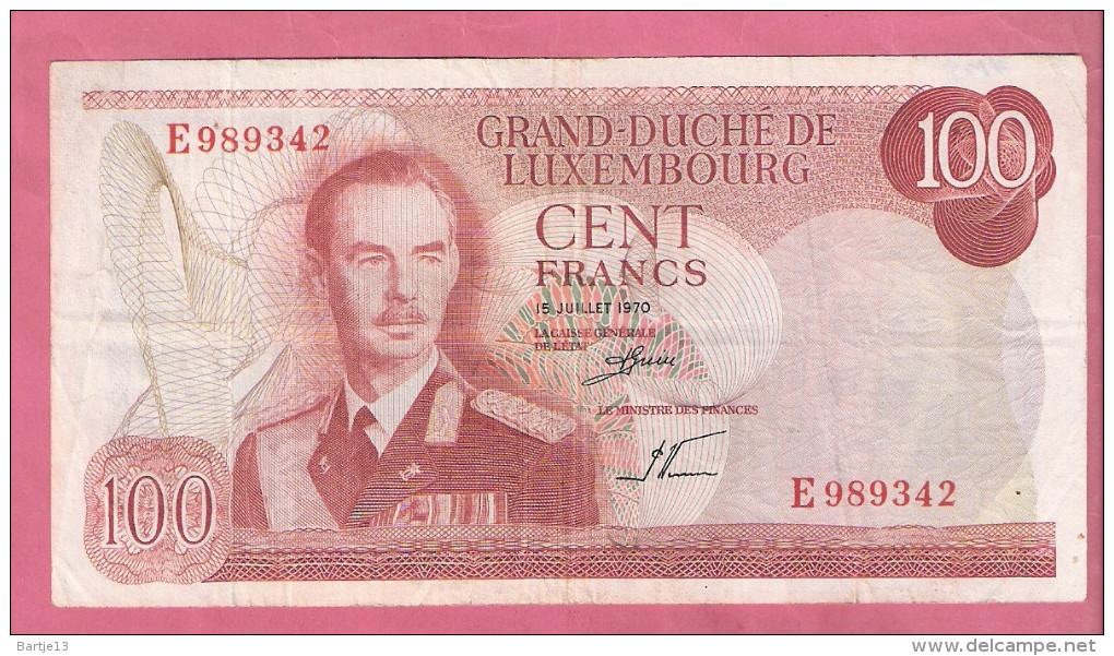 LUXEMBURG 100 FRANCS 15-7-70 P56 - Luxembourg