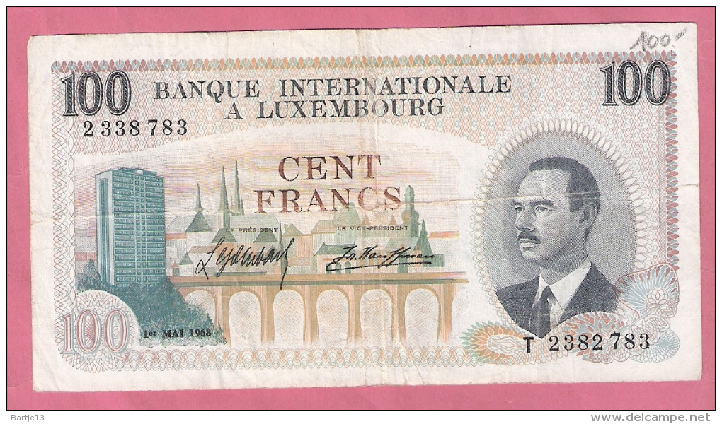 LUXEMBURG 100 FRANCS BANQUE INTERNATIONALE 1-5-68 P14 - Luxembourg