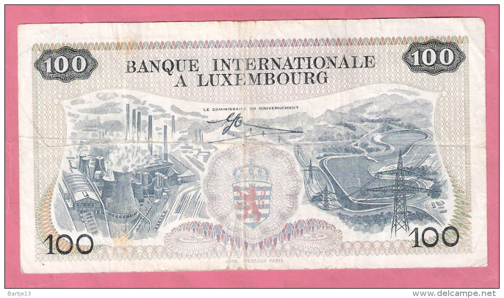 LUXEMBURG 100 FRANCS BANQUE INTERNATIONALE 1-5-68 P14 - Luxembourg