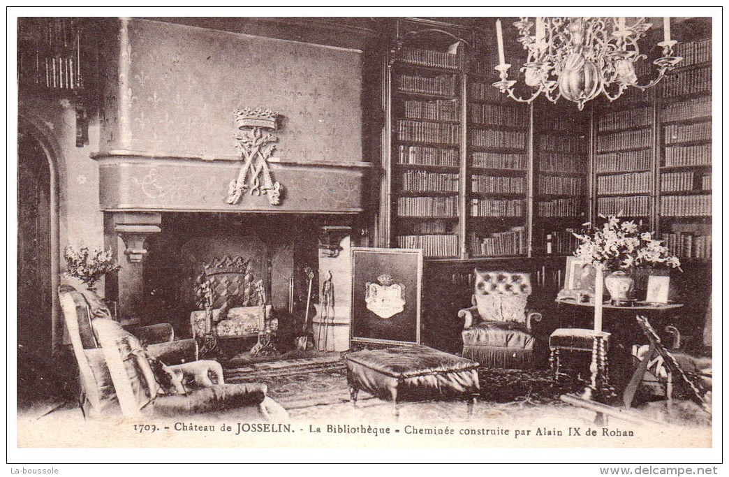 THEME - BIBLIOTHEQUE  - La Bibliothèque Du Château De Josselin - Bibliothèques