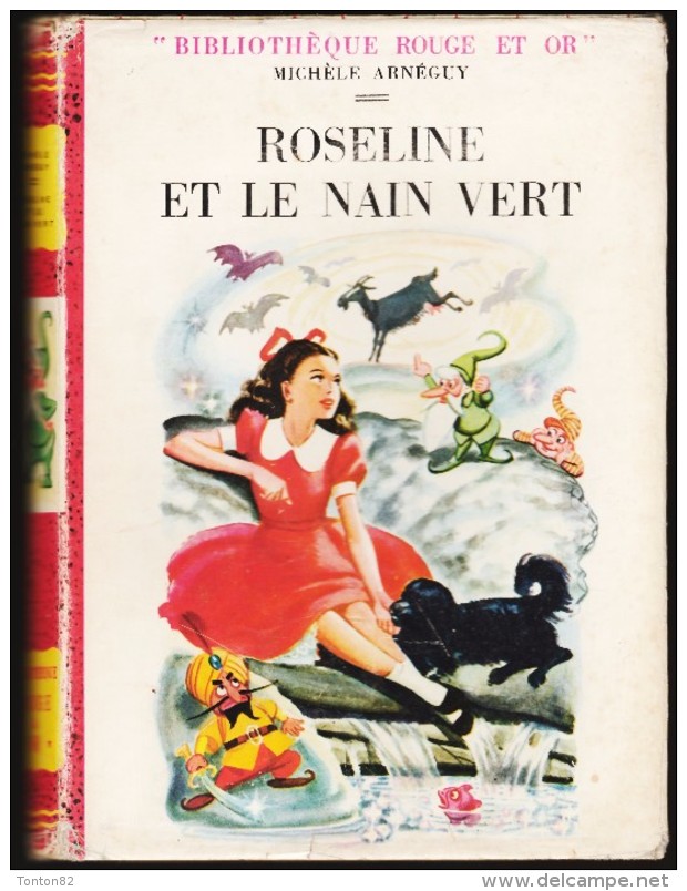 Michèle Arnéguy - Roseline Et Le Nain Vert - Bibliothèque Rouge Et Or Souveraine - ( 1957 ) . - Bibliotheque Rouge Et Or