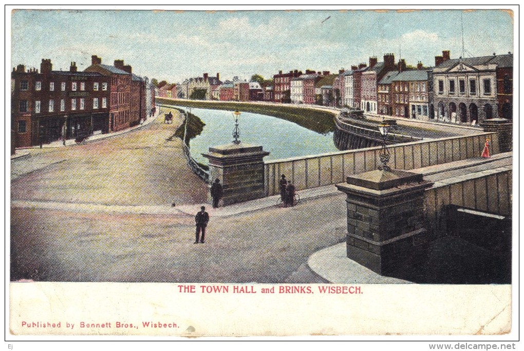 The Town Hall And Brinks, Wisbech - Bennett Bros - Postmark 1905 - Sonstige & Ohne Zuordnung