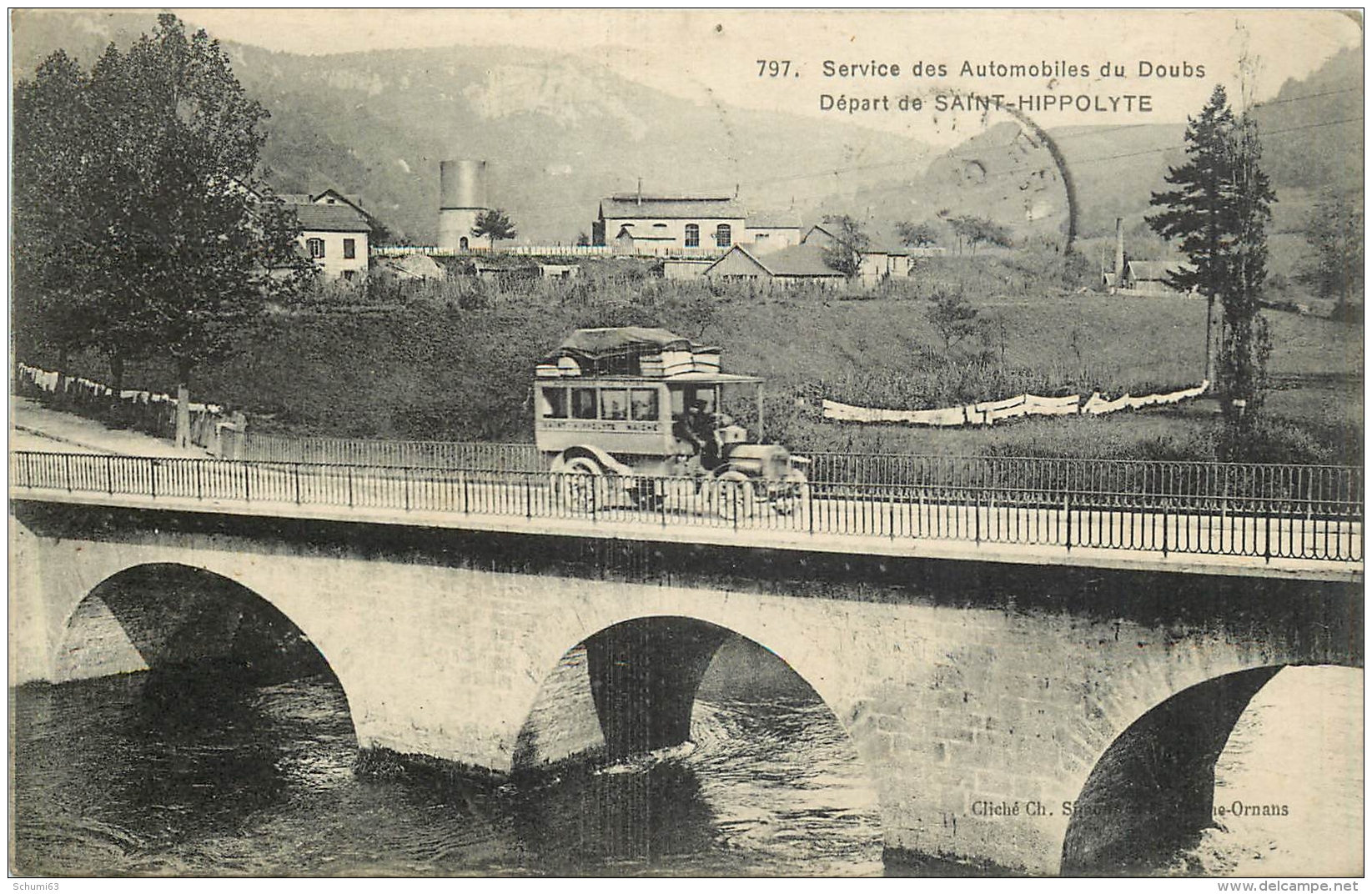 D 25 - SAINT HIPPOLYTE - Départ Des Automobiles Du Doubs - Car - Autobus -  -   -  1743 - Saint Hippolyte