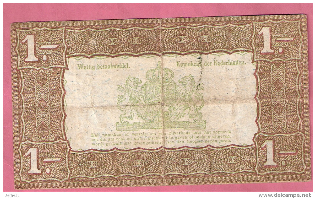 NEDERLAND 1 GULDEN 1938 ZILVERBON - 1 Gulden