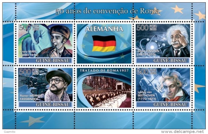 Guinea Bissau 2008, 50th Rome According, Germany, Art, Cinema, Eisntein, Beethowen, 4val In BF - Albert Einstein