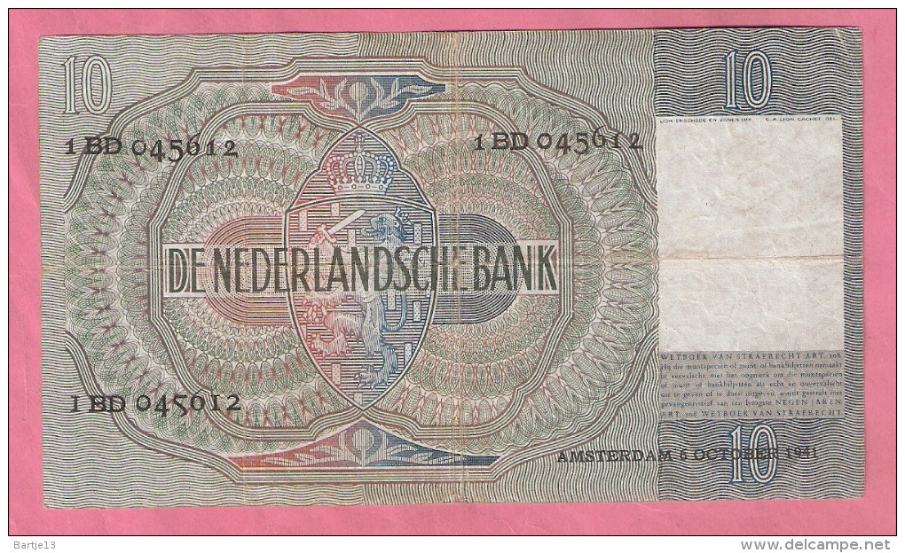 NEDERLAND 10 GULDEN 6-10-1941 - 10 Gulden