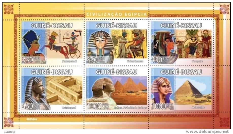 Guinea Bissau 2008, Ancien Egypt, 6val In BF - Egittologia