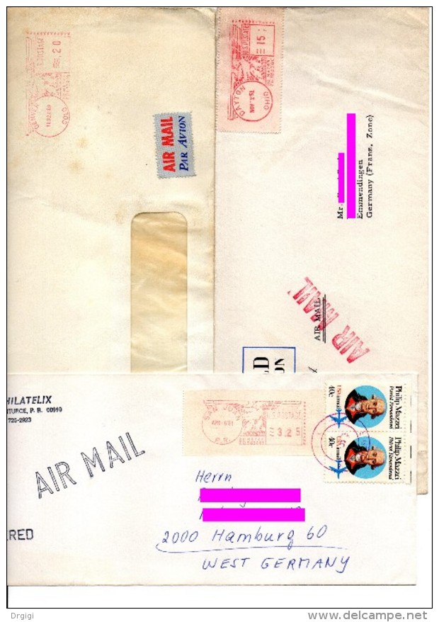 ** USA, 8 COVERS WITH RED CANCELS - PERIOD 1951-1989 - Other & Unclassified