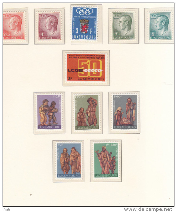 Luxemburg 1971 Annata Completa / Complete Year Set **/MNH VF - Années Complètes