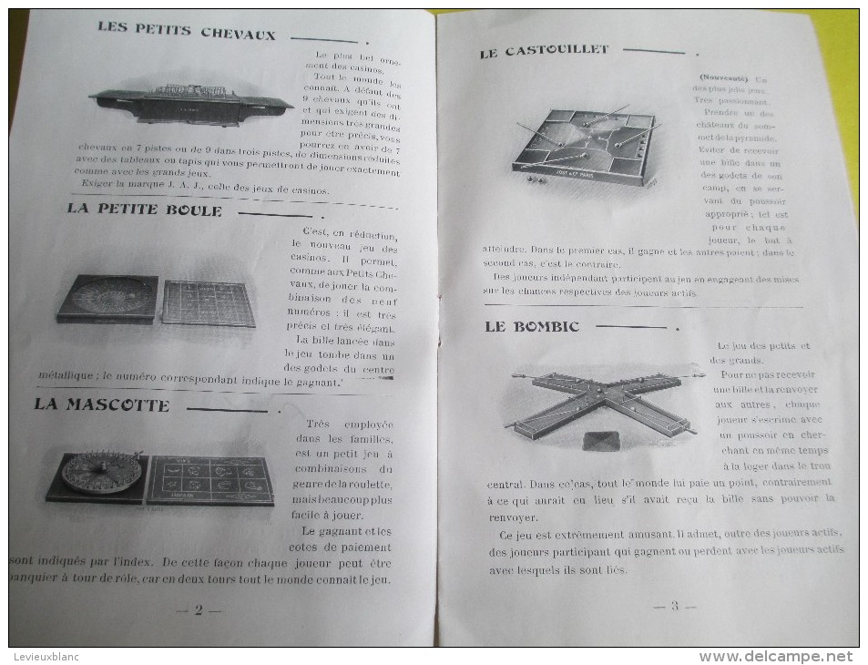 Livret / Régle Du Jeu / Notice Sur Les Jeux D'aujourd'hui/ Courses/Roulette/Mascotte/Castouillet/ Vers 1890-1900  JE184 - Autres & Non Classés
