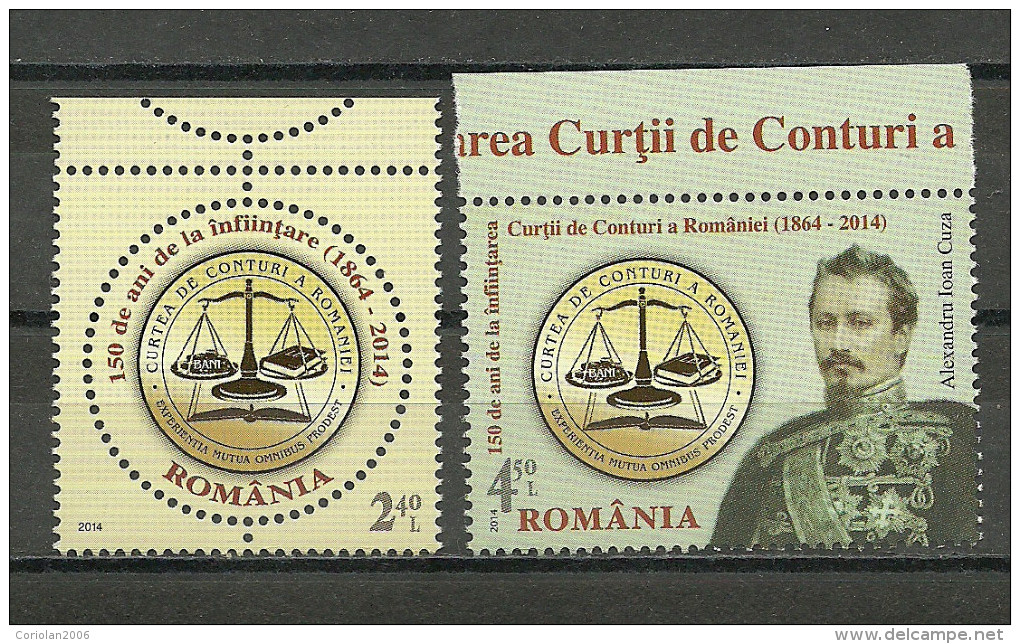Romania 2014 / 150 Year Romanian Court Of Accounts - Unused Stamps