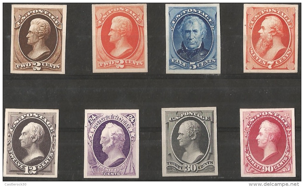 E)1875, USA,PROOFS, PRESIDENTS OF THE UNITED STATES, JACKSON, TAYLOR, STANTON, WEBSTER, CLAY, HAMILTON, PERRY, MNH - Unused Stamps