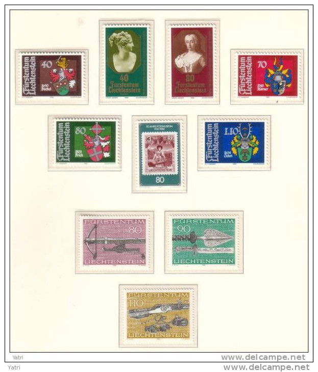 Liechtenstein - 1980 Annata Quasi Completa **/MNH VF - Annate Complete