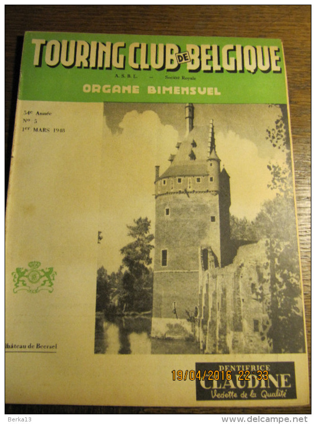 TOURING CLUB DE BELGIQUE  Revue Bimensuelle - 1 Mars 1948 - N°5 Les Bornes De L'invasion En Ardennes - 1900 - 1949