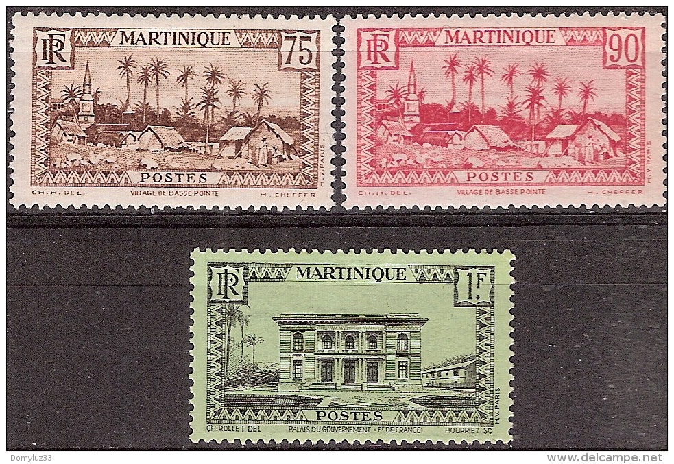 Martinique 1933-38 - Hôtel Du Gouverneur & Basse Pointe - Neuf* MH - Yvert & Tellier N° 146 à 148 - Neufs