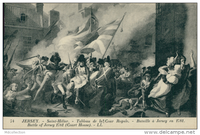 GB SAINT HELIER / Saint-Hélier, Tableau De La Cour Royale, Bataille à Jersey En 1781 / - Sonstige & Ohne Zuordnung