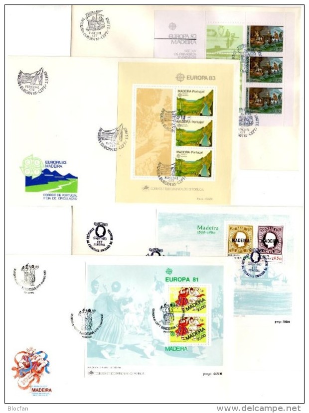 FDC CEPT Levadas 1982 Madeira Block 1,2,3+4 O 55€ Schiff Folklore Bloques Blocs History M/s Cover Flower Sheets Portugal - Funchal