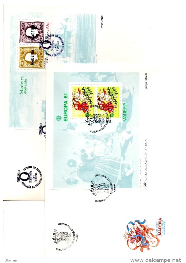FDC CEPT Levadas 1982 Madeira Block 1,2,3+4 O 55€ Schiff Folklore Bloques Blocs History M/s Cover Flower Sheets Portugal - Funchal